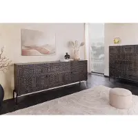 Invicta Massief dressoir TRIBAL 180cm antiek bruin mangohout 3D front veel opbergruimte - 45995