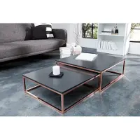 Invicta Salontafel ELEMENTS 65-75cm set van 2 antraciet koper - 37733