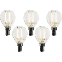 LUEDD Set van 5 E14 dimbare LED lampen P45 helder 3W 250 lm 2700K