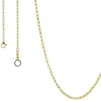 Qoss Jasseron Ketting Jet 3 mm 85 cm Goud