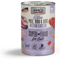 Mac'S Kittenvoer Natvoer Blik 70% Kalkoen, Rund en Eend 6 x 400g