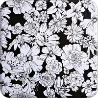 MixMamas Mexicaans Tafelzeil Vintage flower - 120 x 250 cm - Zwart