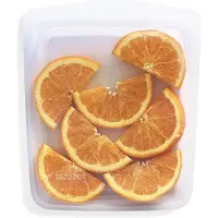 OEM Bag Premium siliconen herbruikbare voedselbewaarzak, kwartzak, transparant, duurzaam, oven-, vaatwasser- en vriezerbestendig, milieuvriendelijk, lekvrije lunchzak, 355 ml