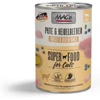 Mac'S Kattenvoer Natvoer Blik - 95,8% Kalkoen & Bosbessen - 6 x 400g