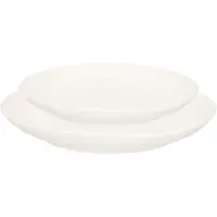 PlasticForte camping borden set - creme wit - kunststof - 2 soorten - 12x stuks - onbreekbaar servies - platte bordjes