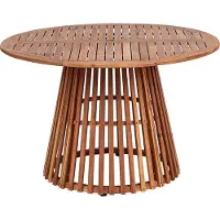 Beliani AGELLO - Ronde tafel-Lichte houtkleur-Acaciahout