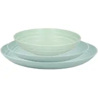 PlasticForte camping borden set - groen - kunststof - 3 soorten - 24x stuks - onbreekbaar servies
