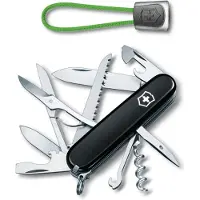 Victorinox Huntsman Zwitsers Zakmes+lanyard -15 Functies - Zwart/groen