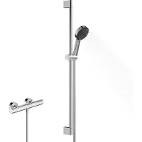 Hansgrohe Pulsify Select S douchesysteem 105, met 3 straalpatronen: ontspanning en waterbesparing, inclusief Ecostat element en douchestang van 90 cm