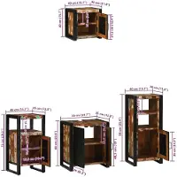 vidaXL Badkamermeubel Set 4 st Veelkleurig en Zwart 55 x 35 x 60 cm