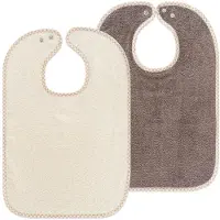 Wörner Baby Slabbetje Extra Large 2 Stuks - Drukknoopsluiting - Beige/Bruin