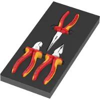 Wera 9784 Schuimrubberen inzetstuk | Met KNIPEX tangen Set VDE 1 | 3-delig - 5150184001