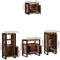 vidaXL Badkamermeubel Set 4 st Veelkleurig en Zwart 40 x 35 x 90 cm