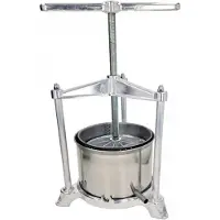 Ich-zapfe Fruitpers, Druivenpers, Appelpers, Wijnpers - Maxi, met roestvrijstalen dubbele mand, 5L