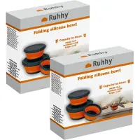 Ruhhy Opvouwbare schaaltjes/vershoudbakjes - 2x stuks - siliconen - kommetjes/bakjes - 3 maten