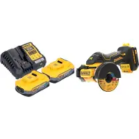 DeWalt DCS 438 H2 accu multimaterialensnijder 18 V 76 mm borstelloos + 2x Powerstack accu 5,0 Ah + lader