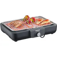 Severin PG 8554 Tafelgrill Tafel Kabelgebonden, Traploze temperatuurregeling Zwart/zilver