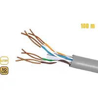 Phasak PHR 6100, 100 meter, Cat6, U/UTP (UTP), grijs