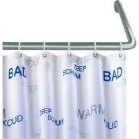 Wenko Universele chromen douchegordijnstang, 25 mm, voor badkamers en douches