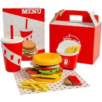 Bigjigs houten burger- en frietset, 48dlg.