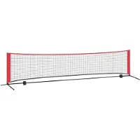 vidaXL Tennisnet Zwart en Rood 396 x 92 x 87 cm Polyester