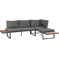 Beliani PIENZA - Loungeset voor 4 - Lichtbruin/Grijs - Kunsthout