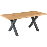 Beliani BRONSON - Uitschuifbare eettafel - Bruin/Zwart - 140/180 x 90 - MDF
