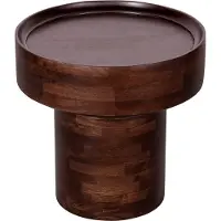 Lewis & Loft Bijzettafel Luus - Rond - FSC mangohout - Rond ⌀50 - Walnoot bruin