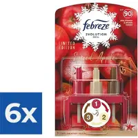 Febreze Ambi Pur Electric Luchtverfrisser Navulling 3volution - Spiced Apple 20 ml - Voordeelverpakking 6 stuks