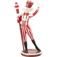J-Line decoratie Muis Circus + cake - polyresin - kerstrood/wit