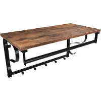 Mazazu MIRA Home - Kapstok met Plank - Industriële Stijl - Vintage Bruin/Zwart - 60x30x31,7 cm
