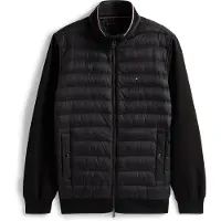 Tommy Hilfiger Tussenjas 'Mixed Texture Intechno Zip-thru' zwart