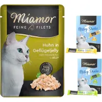 Miamor 24 x 100 g Miamor Feine Filets natvoer + 8 x 20 g Milky Shake gratis!