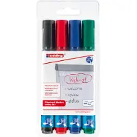 Edding Flipchartmarker | zwart/rood/blauw/groen | streepbreedte 1-5 mm spitse punt | 1 stuk - 4-383-4 4-383-4