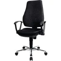 Topstar Power Star Profi Bureaustoel Permanent Contact Stof Vaste armleuning In hoogte verstelbare zitting Zwart 110 kg 460 x 1,040 mm