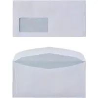 Viking Enveloppen Met venster C6/5 229 (B) x 114 (H) mm Gegomd Wit 80 g/m² 1000 Stuks