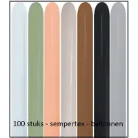 Sempertex Modelleer ballonnen - Plooiballonnen - 100stuks - 260s - - Earthy - Natural colors - Professionele kwaliteit - Clown ballonnen