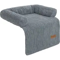 By Cee Cee Origineel Hondendeken Bank – Hondenkleed Bank - Hondenmand - Premium - Volledig Afritsbaar -Ribstof - Donkergrijs - 75x90 - Maat S