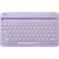 Macally BTTABKEYBATPU compact draadloos bluetooth-toetsenbord met geïntegreerde iPad/tablet-sleuf, oplaadbare batterij en multi device (tot 3 apparaten) ondersteuning - QWERTY - Paars