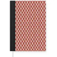 MuchoWow Notitieboek - Schrijfboek - Chic - ornament - Rood - Wit - Notitieboekje klein - A5 formaat - Schrijfblok