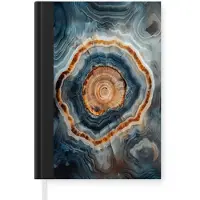 MuchoWow Notitieboek - Schrijfboek - Cirkel - Ringen - Steen - Tinten - Notitieboekje klein - A5 formaat - Schrijfblok