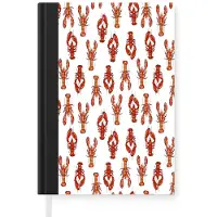 MuchoWow Notitieboek - Schrijfboek - Kunst - Kreeft - Rood - Oranje - Notitieboekje klein - A5 formaat - Schrijfblok