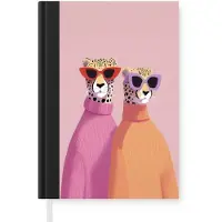 MuchoWow Notitieboek - Schrijfboek - Jachtluipaarden - Zonnebrillen - Truien - Notitieboekje klein - A5 formaat - Schrijfblok