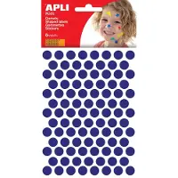 APLI Kids stickers, cirkel diameter 10,5 mm, blister met 528 stuks, blauw - 8 stuks