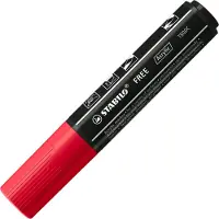 Stabilo FREE - Acryl Marker - T800C - Schuine Punt - 4-10 mm - Karmijn Rood - Doos 5 stuks