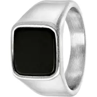 Lucardi Ring zwart / zilver