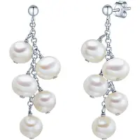 Valero Pearls Parel oorstekers Sterling zilver Gekweekte zoetwaterparels wit