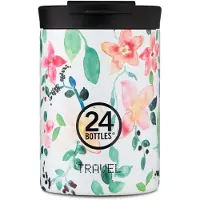 24Bottles Drinkfles groen / oudroze / zwart / wit
