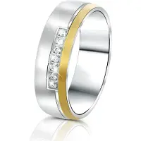 Lucardi Ring goud / zilver / transparant
