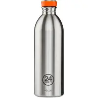 24Bottles Drinkfles oranjerood / zwart / zilver